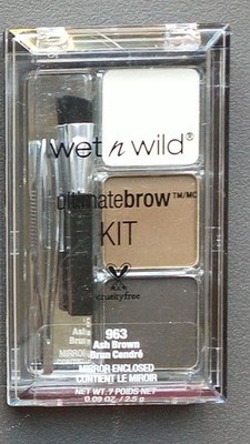 Wet n Wild Ultimate Brow Kit Ash Brown 963 New Mirror Tweezer +