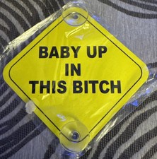 1PCS Baby Up in This B Car with Suction Cups, 5"x5" Reusable Baby on Board