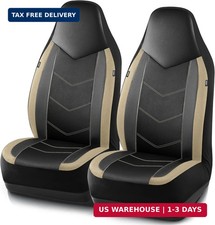 Leather Car Seat Covers, Sports Carbon Fiber Mesh Design, High-Back Two Front