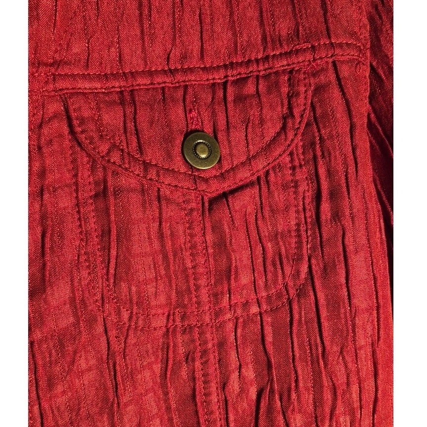 Ruby Rd Womens Red Crinkle Texture Button Front J… - image 5
