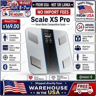 0xiline Scale XS Pro Bluetooth Smart Body Weight BMI Body Fat Scale From USA 