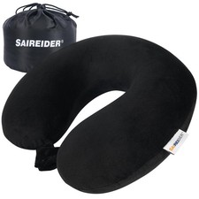 Travel Pillow 100 Pure Memory Foam Travel Neck Pillow with Storage Bag, Airp...