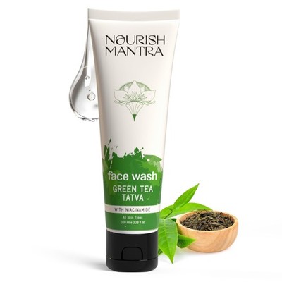 Green Tea Tatva Face Wash | With Green Tea, Walnut Powder & Niacinamide| For ...