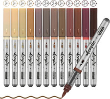 Brown Acrylic Paint Pens,12 Color Paint Pens Markers,Brush Tip Paint Pens