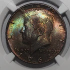 1964 Toned Kennedy Half Dollar NGC MS66 Rainbow