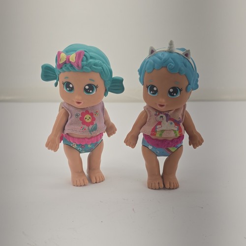Fisher-Price Snap 'N Style Dolls Lot of 2 Blue Hair Outfits Ages 2-5 Years 1-4