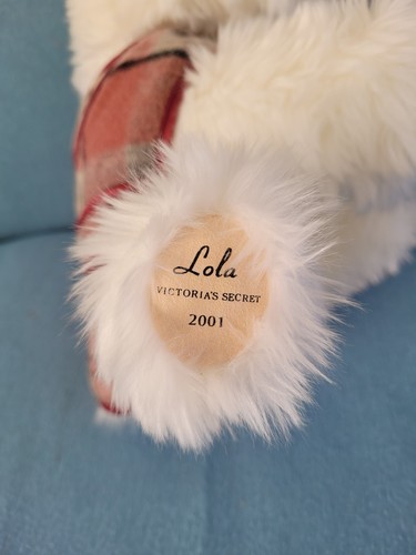 Abrigo Victoria's Secret LOLA Terrier Cachorro Peluche 10" Rosa A Cuadros De Colección 2001 Gund - Imagen 6 de 18