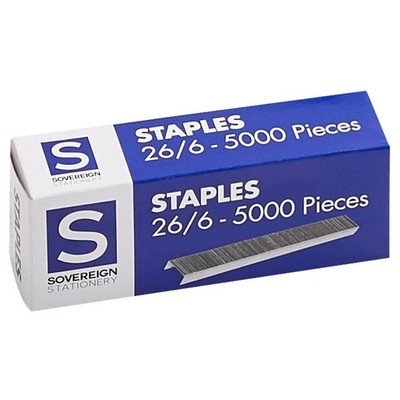 Stat Staples 5000/Box No. 26/6 Fine Steel Wire Durable Superior Performance