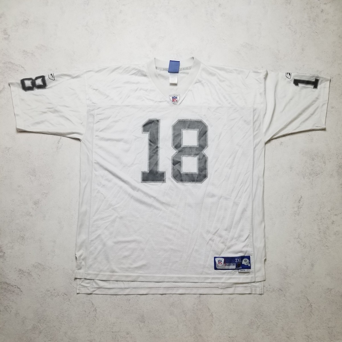 Randy Moss Oakland Raiders #18 Reebok Sewn Authentic White Jersey