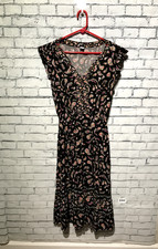Old Navy, Women S, Black/Brown Sleeveless Floral V-Neck Tunic Cottagecore Dress