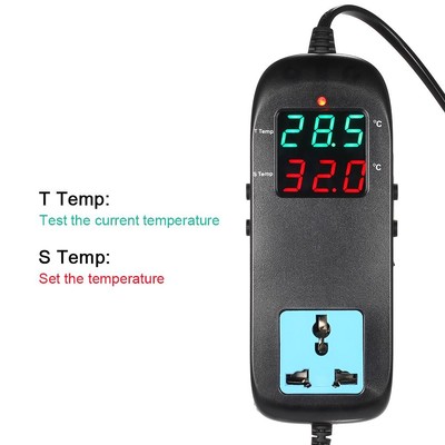 Digital LED Thermostat Temperatur Controller AC 90 V bis 250 V mit Socket für