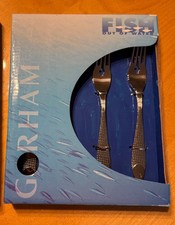 Gorham Fish Out Of Water Fish Forks Set 4 Stainless Steel NEW Fish Forks
