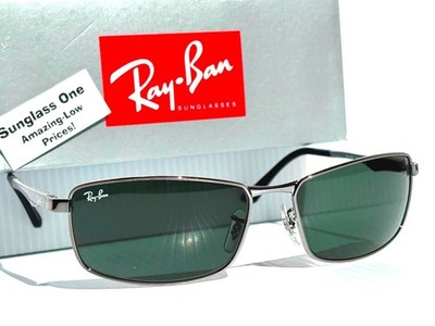 NEW Ray Ban Gunmetal Silver Frame Dark Green Lens Sunglass RB 3498