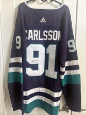 Leo Carlsson Autographed Jersey Anaheim Ducks Adidas Sz Lg Jsa Coa Fast Shipping
