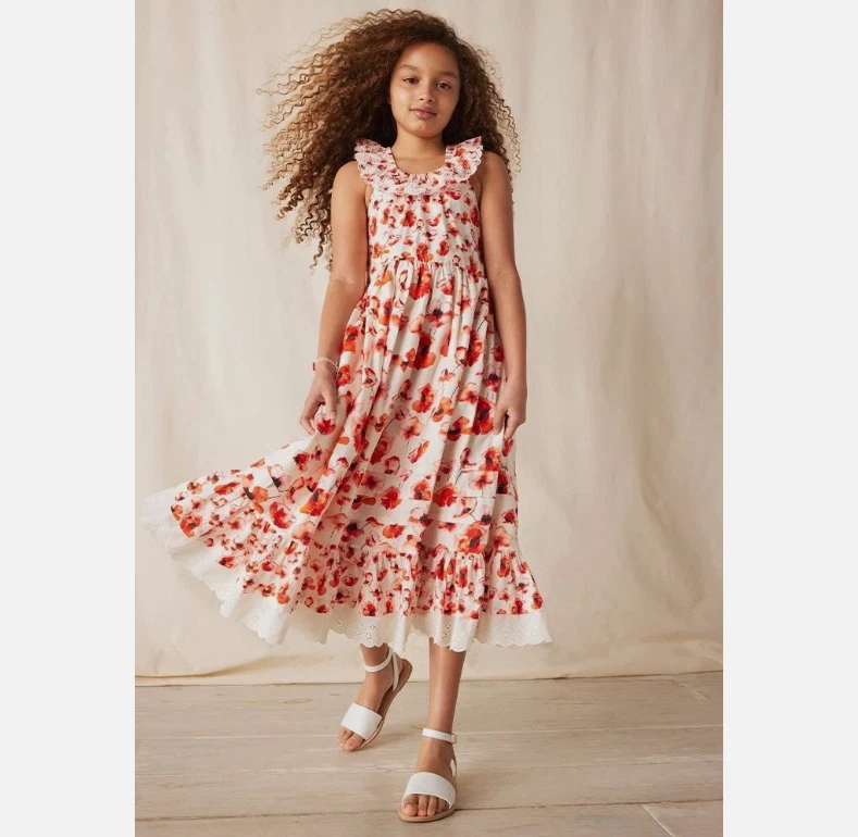Matilda Jane Enchanted Garden Playful Poppies Printed Maxi Dress Girls Size 8 - Image 2 of 4