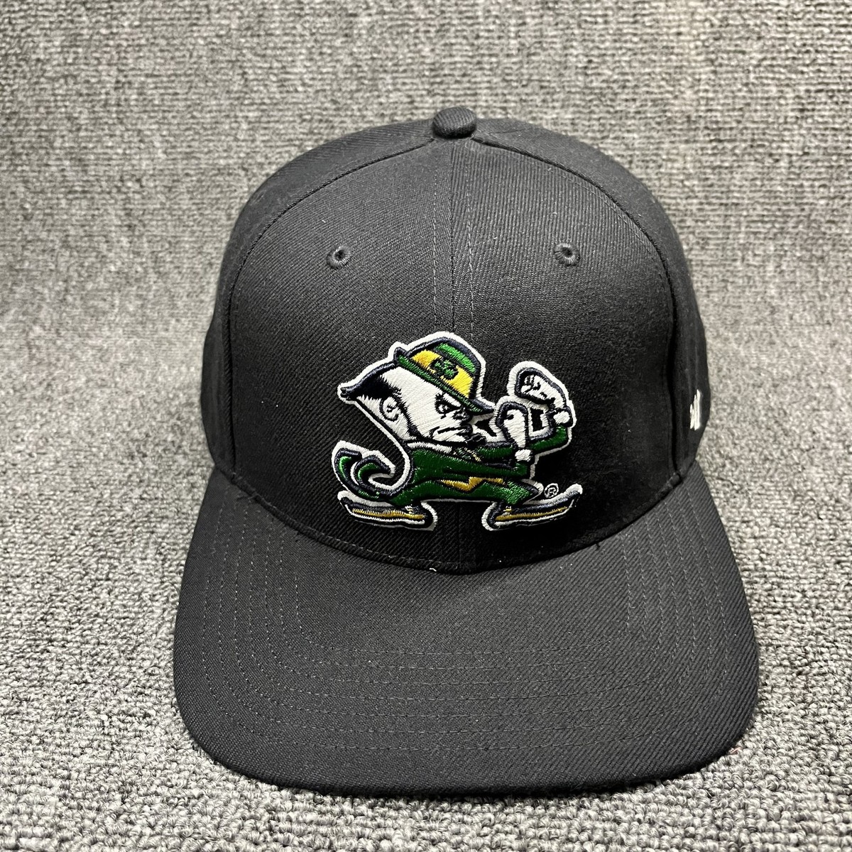 Notre Dame Fighting Irish '47 Brand Fitted Hat Black Leprechaun Logo 6 7/8 Cap