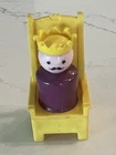 Vintage Fisher Price Little People Purple King And Tall Yellow Throne