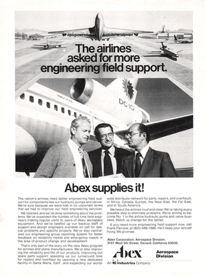 #ad Abex Airline Engineering Field Support Hydraulic Valve Service Vtg Mag Print Ad $15.95