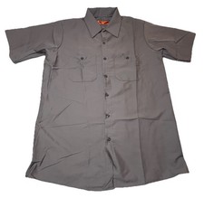 Red Kap Work Shirt Mens M Gray Short Sleeve Mechanic Uniform
