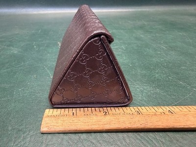 Genuine Gucci Eyeglasses Sunglasses Case Folding Triangle Hard Brown GG Logo GUCCI GG Monogram Brown Tri-fold Triangle Hard Eyeglasses  main image 3