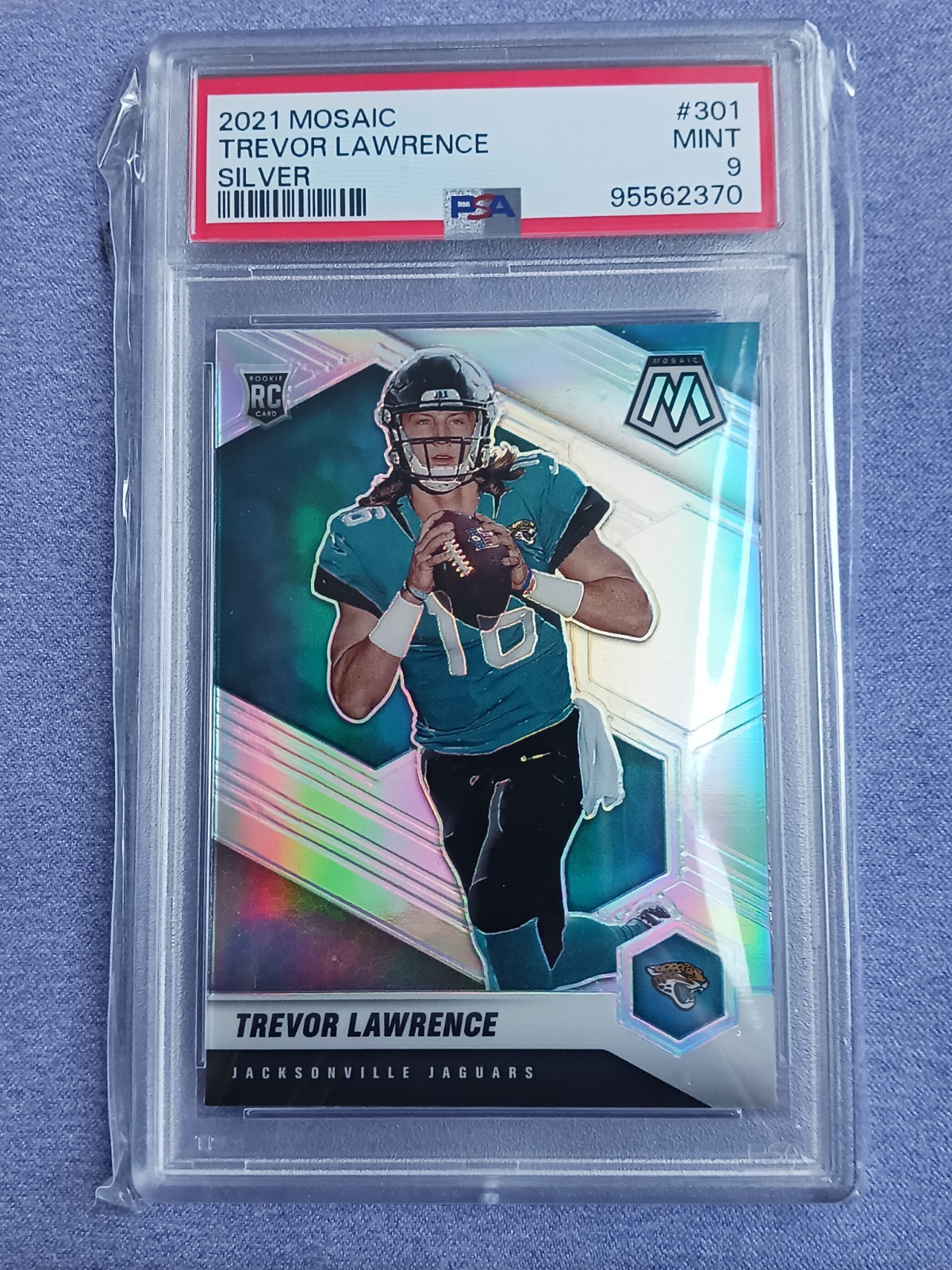 Trevor Lawrence 2021 Panini Mosaic Silver Prizm RC #301 PSA 9 Jaguars