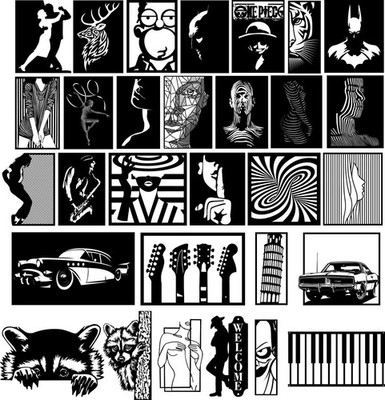 MEGA PACK +25 DXF SVG Ai Wall Art Designs on USB/CD   CNC Router Plasma Cutting