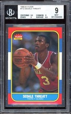 Sedale Threatt Rookie Card 1986-87 Fleer #112 BGS 9. rookie card picture