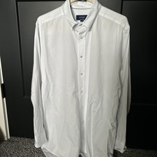 Eton Dress Shirt Mens 45 17 2/3 White Contemporary Fit Spread Collar Signature