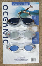 NEW Oceanic Swim Goggles 3-Pack Large / X-Large Free US Shipping