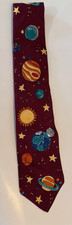 Save the Children Necktie Planets 100 Silk 60" Long 4" Wide End 1990's