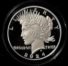 2024-S $1 Proof PEACE Silver Dollar- CAMEO, DEEP MIRRORS!  Box, OGP & COA