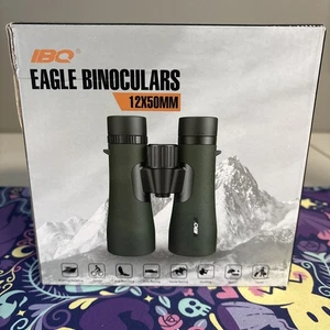 IBQ Aigle 12X50MM HD Jumelles, Adaptateur de téléphone inclus, IPX7 Imperméable, Nouveau !