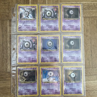 pokemon karten- Sammlung auflösung 9 karten- INCOGNITO - DE  ( K-N-D-F-B-E)