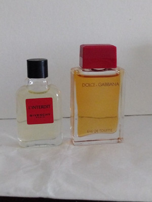 2 LOT VINTAGE GIVENCHY L'INTERDIT PERFUM DOLCE GABBANA EAU DE TOILETTE SPLASH...