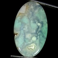 21.00Cts 100 Natural Aqua Chalcedony Oval Cabochon Gemstone 18X31X4MM