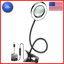 Macasa 10X Magnifying Glass Light And Timer 2 In 1 Magnifying Desk Lamp 3 Color