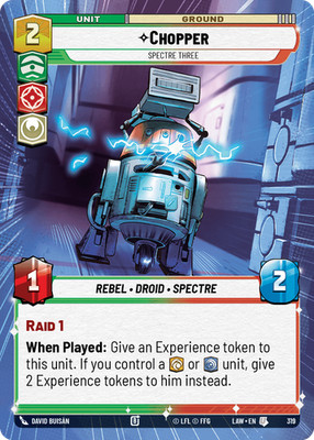 Chopper - Spectre Three - HYPERSPACE - A Lawless Time - Star Wars Unlimited