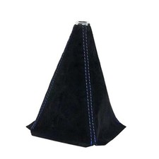 Car Shift Boot Cover, Durable Suede Leather Shift Knob Boot Dust Black/Blue