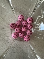 Silicone Round Dark Pink Printed Beads 15 Mm - 12 Pcs