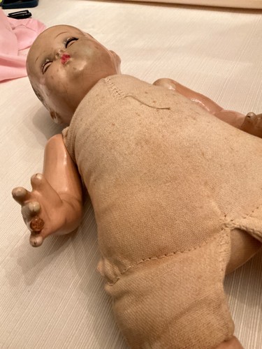 R & B Composition and cloth Baby doll Sleep Eyes needs TLC - Picture 6 of 8