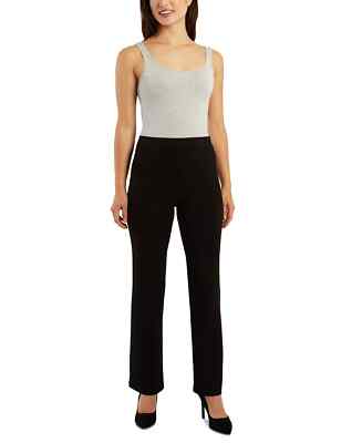 BCX Mid Rise Scuba Faux-Pocket Pull-On Pants, Black, Small.