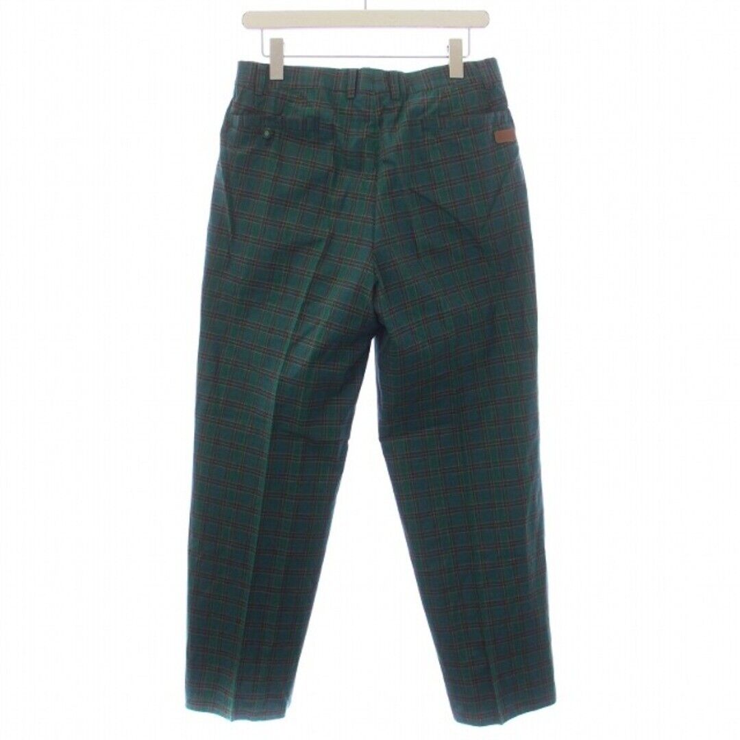 Dunhill Sport Long Pants Zip Fly Plaid 82 L Green BM Used Dunhill Sport Long Pants Zip Fly Plaid 82 L Green BM Used