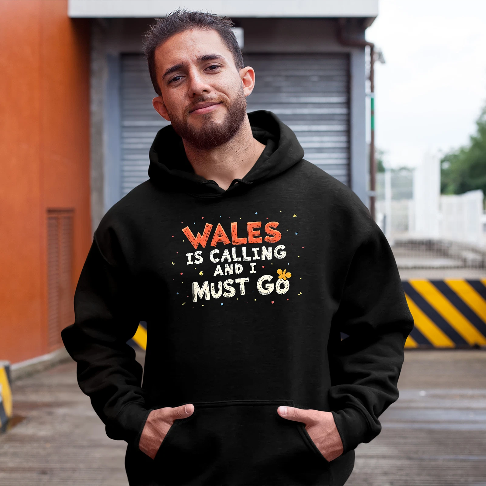 VETEMENTS Divertente Felpa con Cappuccio Gallese Vacanze Adulti con Galles Sta Chiamando Design Regalo per Uomo Wo...