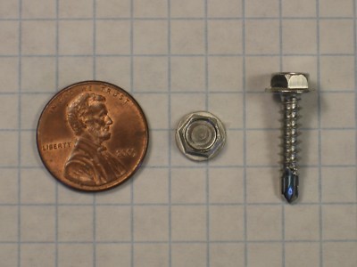 TEKS SCREW #8 x 3/4'' STAINLESS STEEL, INDENTED HEX WASHER HEAD,  #2 DRILL POINT