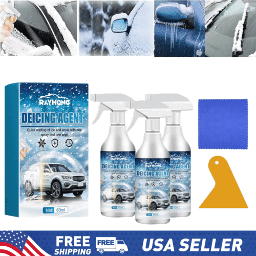 1-3X Car Deicing Agent Kit Windshield Ice Remover Spray Defroster Melting Deicer - Picture 15 of 15