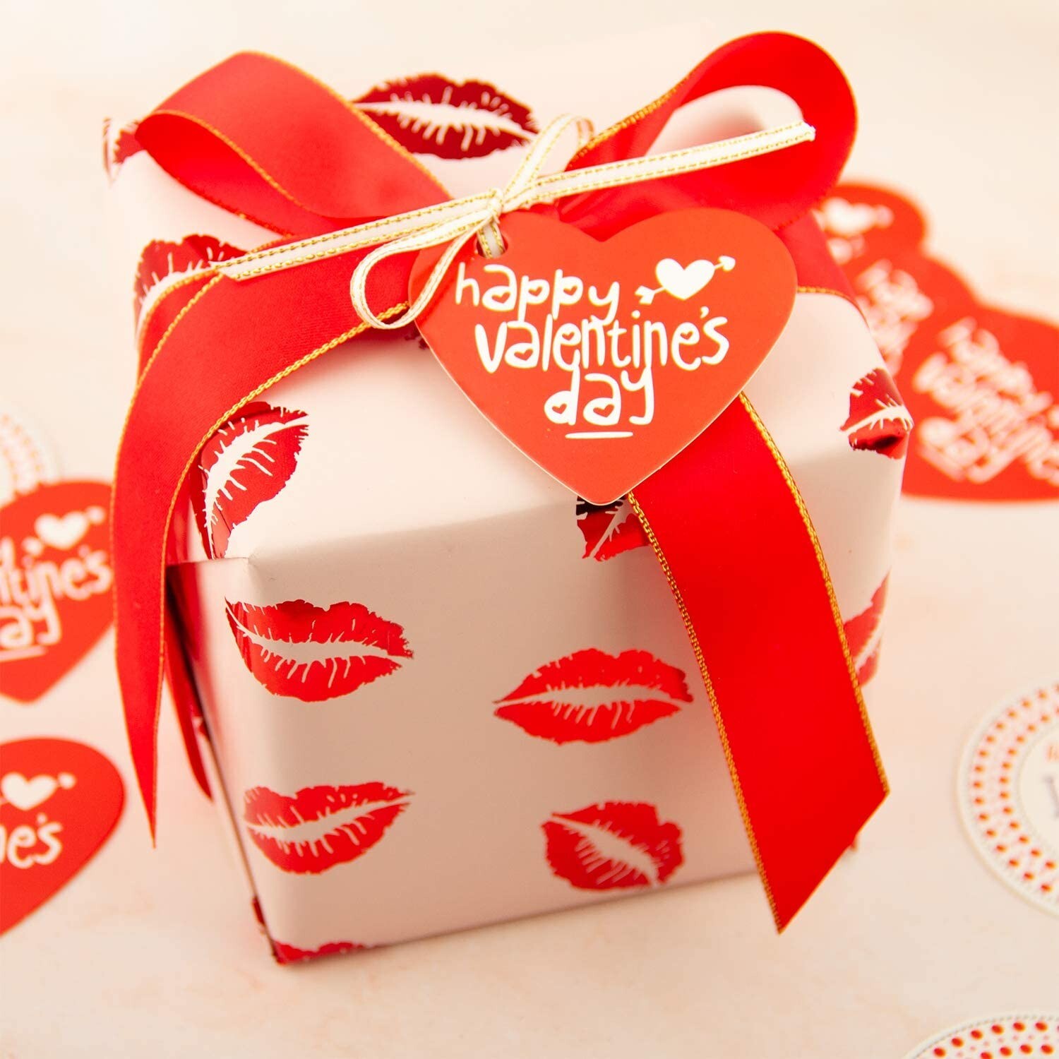 Wrapping Paper Roll Foil Lip Print for Wedding Love Birthday Anniversary Gifts
