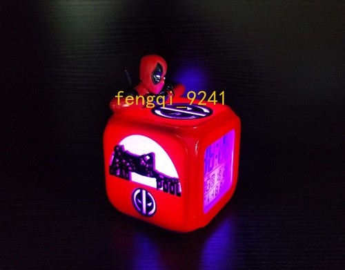 3D Deadpool Superhero Digital USB LED Night Light Alarm Clock Kids Room Lamp New - Picture 7 of 11