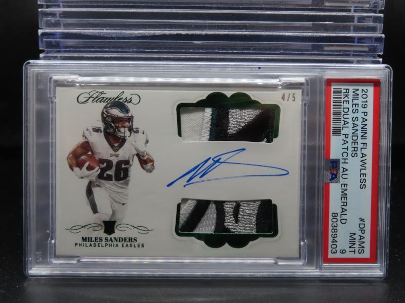 Miles Sanders Panini Flawless Rookie Dual Patch Autographs #DPAMS Emerald