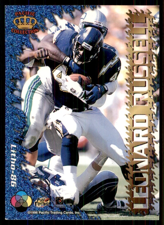 1996 Pacific Litho-Cel Leonard Russell San Diego Chargers #LITHO-86 - Image 2 of 2