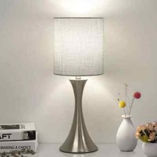3 Way Touch Control Table Lamp Dimmable Bedside Desk Lamp with Metal Base Mo